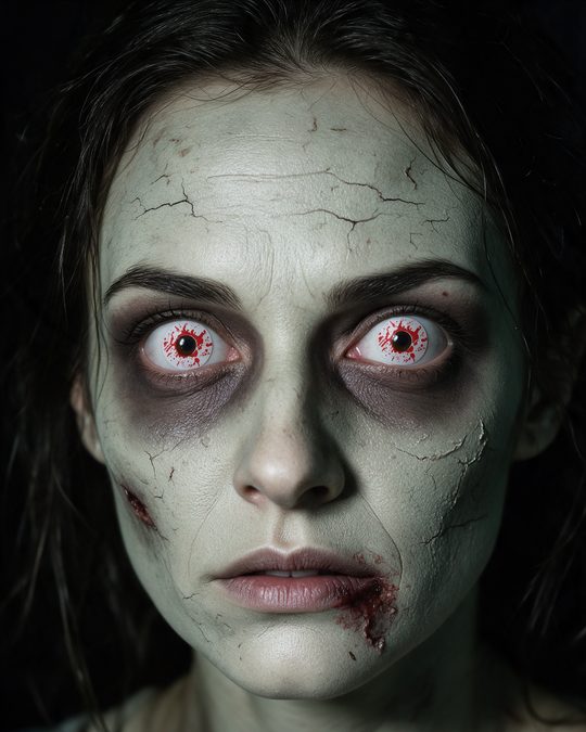 Disfraz de zombie con lentes de contacto #4