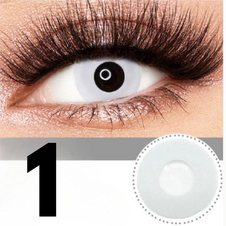 Lente de Halloween #1: Blanco opaco con pupila negra grande · foto 3