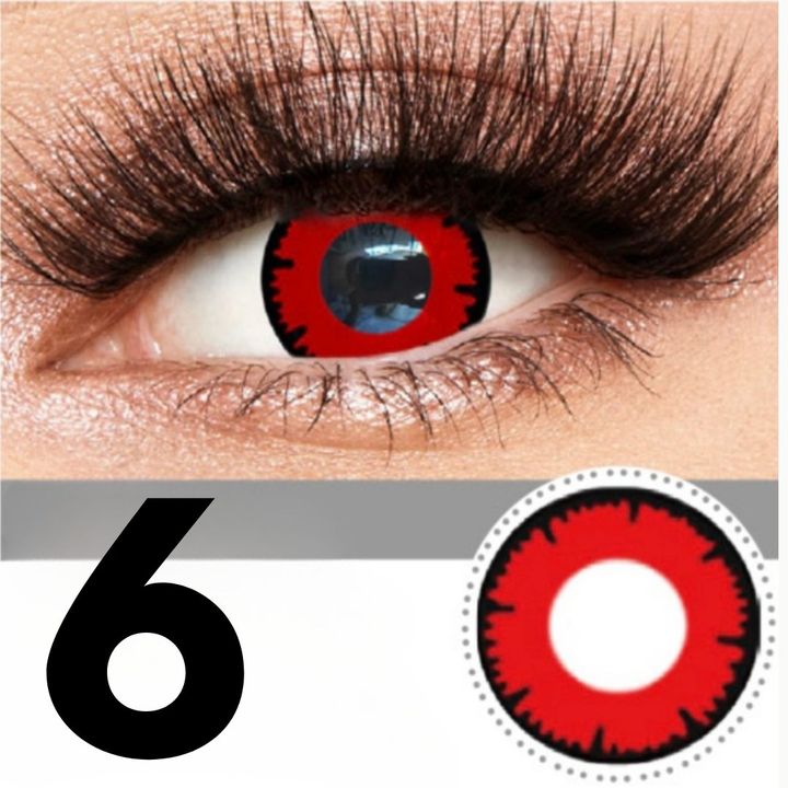 Lente de Halloween #6: Rojo con borde negro dentado · foto 3