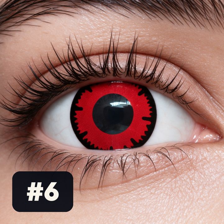 Lente de Halloween #6: Rojo con borde negro dentado