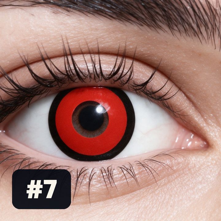Lente de Halloween #7: Rojo sangre con aro negro
