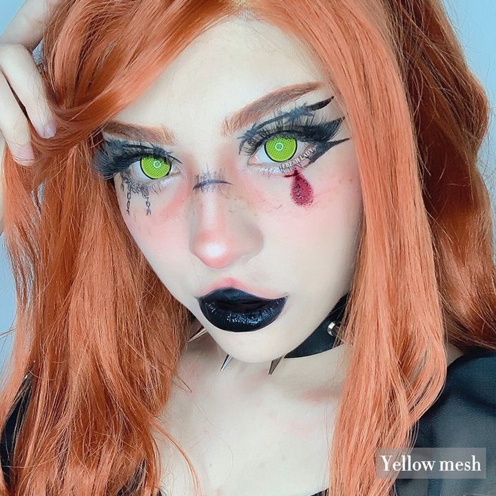 Lente de Halloween #11: Malla amarilla tupida sobre todo el iris · foto 4