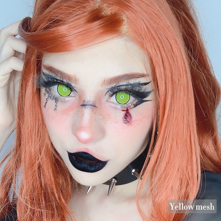 Lente de Halloween #11: Malla amarilla tupida sobre todo el iris · foto 5
