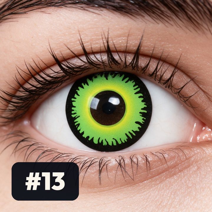 Lente de Halloween #13: Verde con borde negro dentado