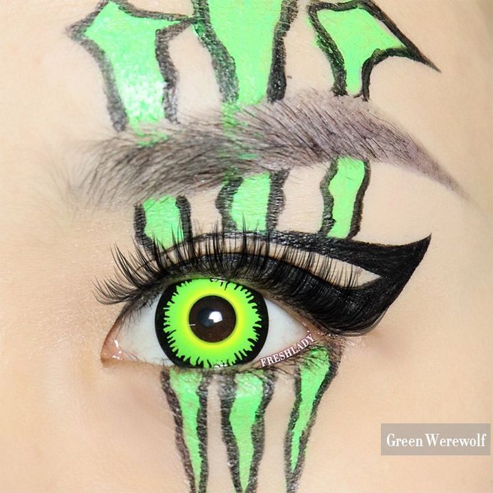 Lente de Halloween #13: Verde con borde negro dentado · foto 4