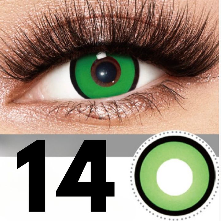 Lente de Halloween #14: Verde brillante con aro negro marcado · foto 3