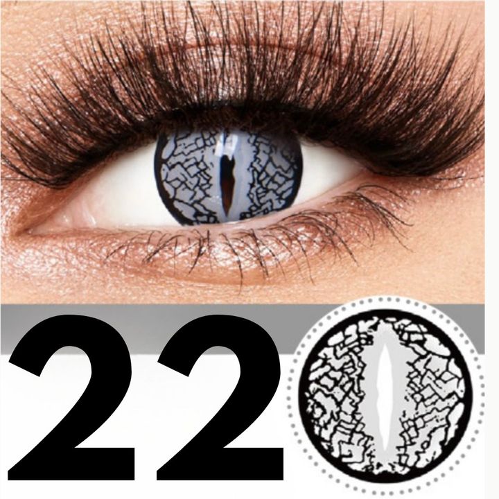 Lente de Halloween #22: Plateado agrietado con pupila rasgada de reptil · foto 3