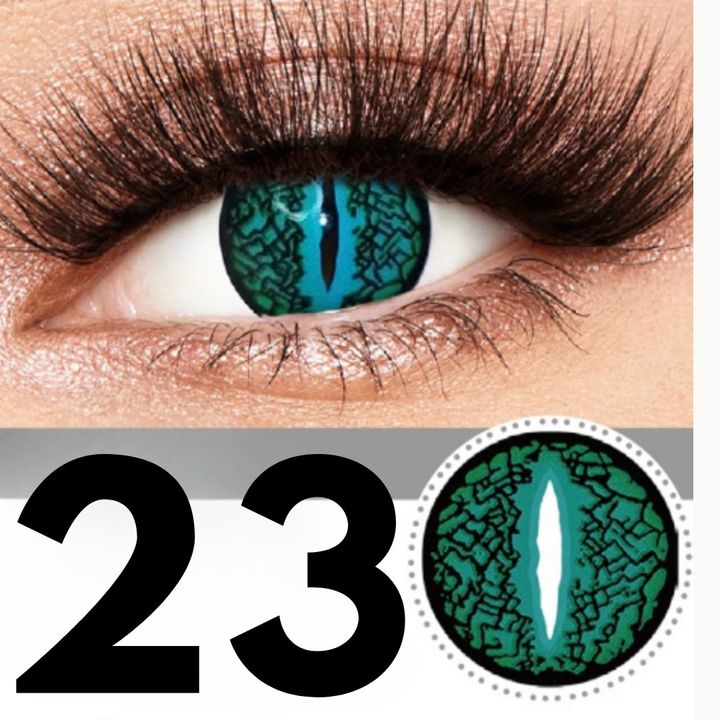 Lente de Halloween #23: Verde agua agrietado con pupila rasgada de reptil · foto 3