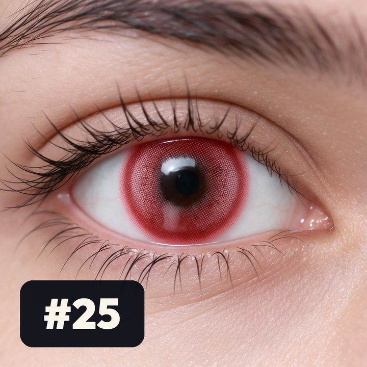 Lente de Halloween #25: Rojo intenso de borde marcado y pupila negra
