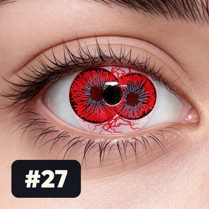 Lente de Halloween #27: Rojo con venas dibujadas alrededor
