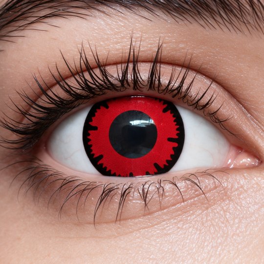 Lente de Halloween #6: Rojo con borde negro dentado · foto 2