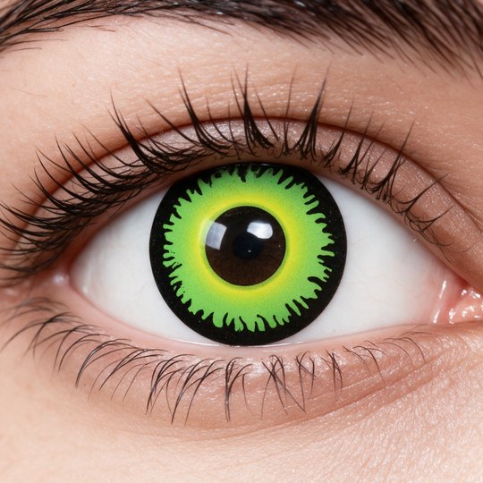 Lente de Halloween #13: Verde con borde negro dentado · foto 2