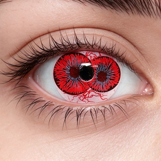 Lente de Halloween #27: Rojo con venas dibujadas alrededor