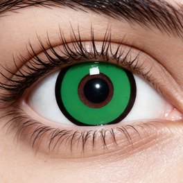 Lente de contacto para Halloween #14: Verde brillante con aro negro marcado